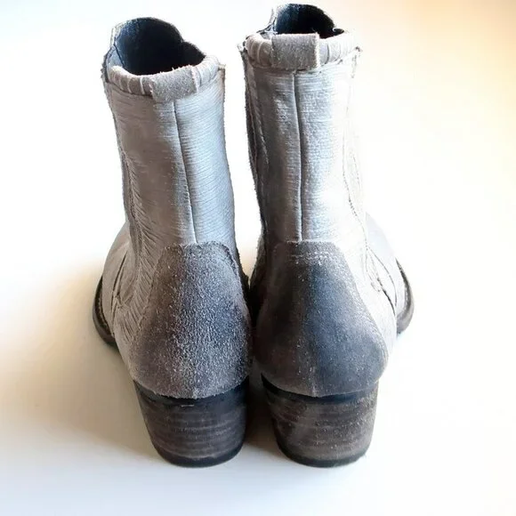 Splendid Grey Suede Leather Western Cowgirl / Cowboy Ankle Boots / Booties Sz. 8 - Picture 5 of 16